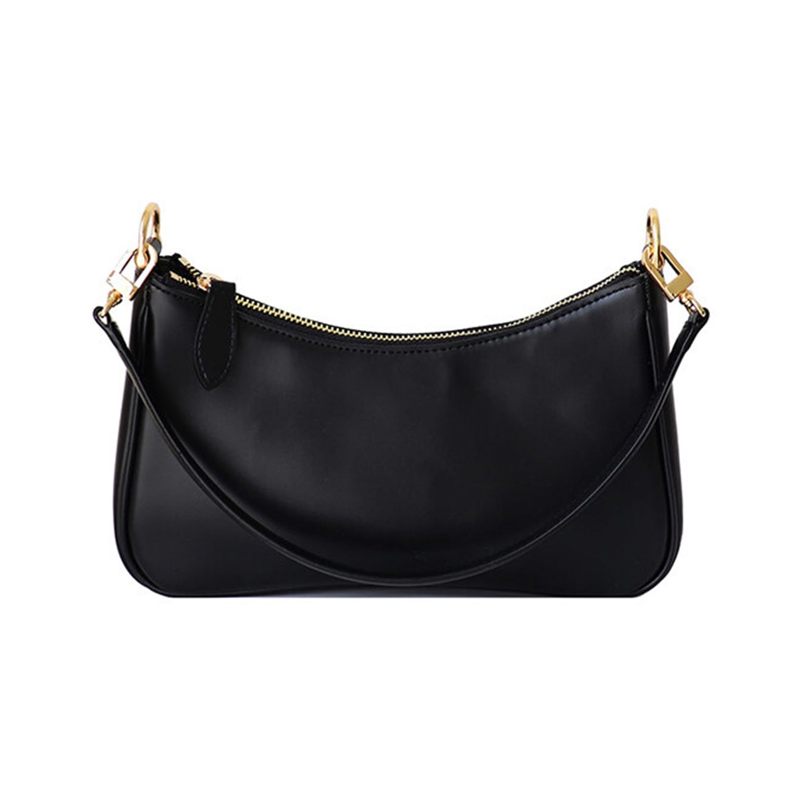 PrettyPettyMerch Women's Faux Leather Underarm Shoulder Bag in Black (photo 2)