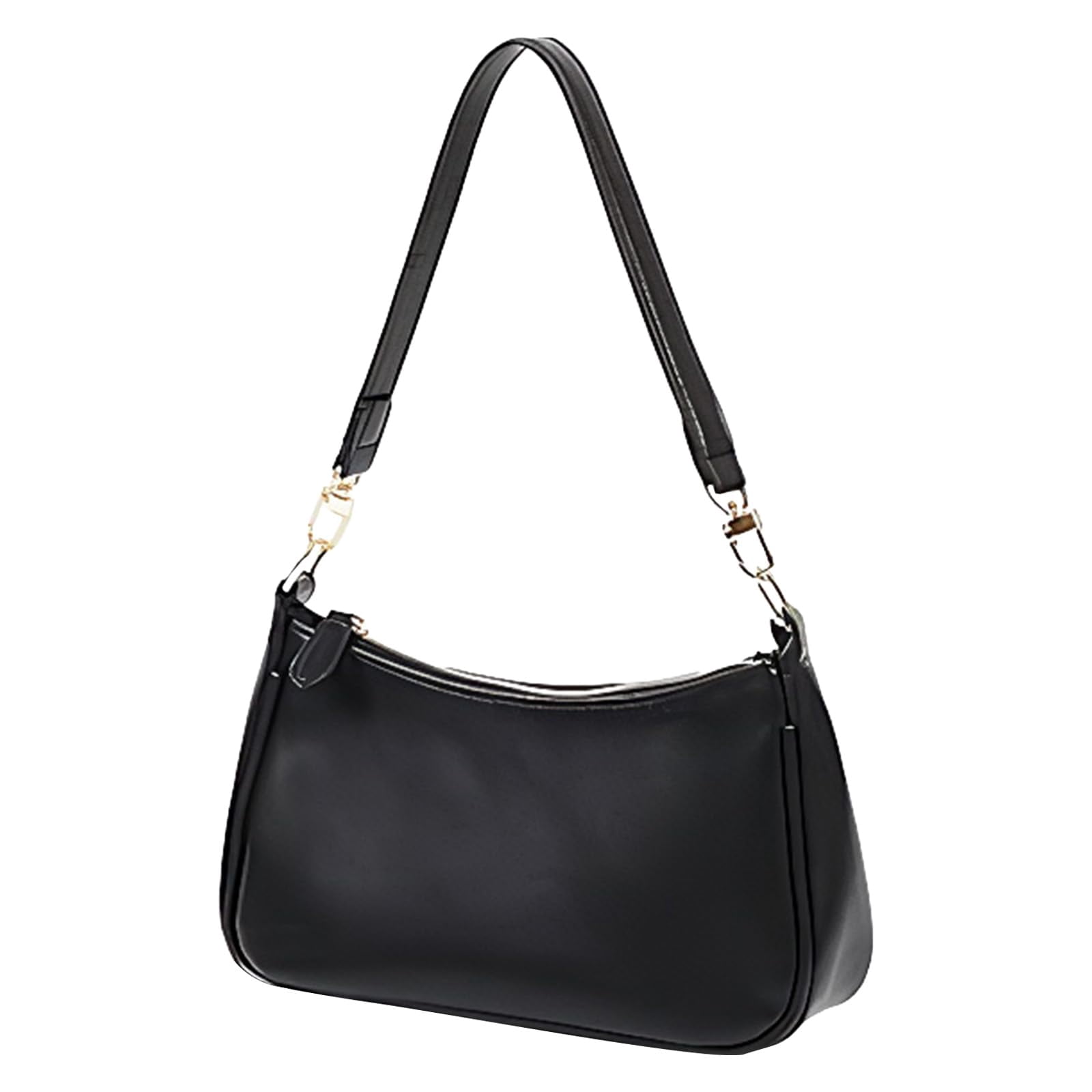 PrettyPettyMerch Women's Faux Leather Underarm Shoulder Bag in Black